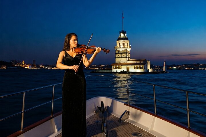 Istanbul's Fascinating Journey on Bosphorus Cruise with Violin Sound and Dinner Options